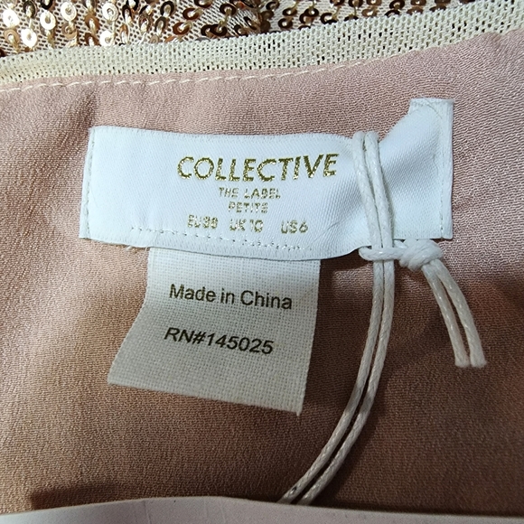 NWT Collective The Label Exclusive wrap sequin mini dress in rose gold sz 6p - Picture 11 of 13